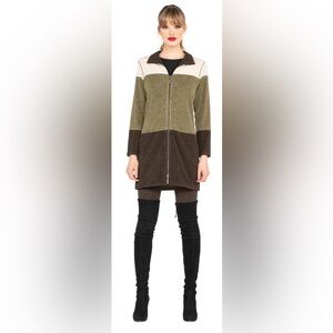 EVA VARRO Color Block Pebble Zip Jacket SZ XL NWT